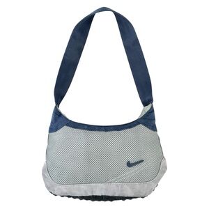 RARE Vintage Nike Navy Blue & Gray Mini Baguette Sneaker Sole Shoulder Bag
